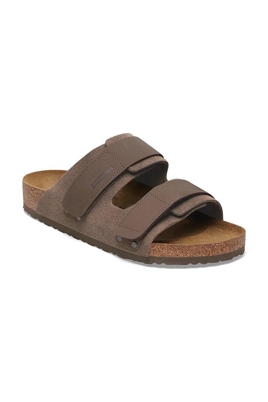 Шкіряні шльопанці Birkenstock Uji жіночі колір зелений 1029259
