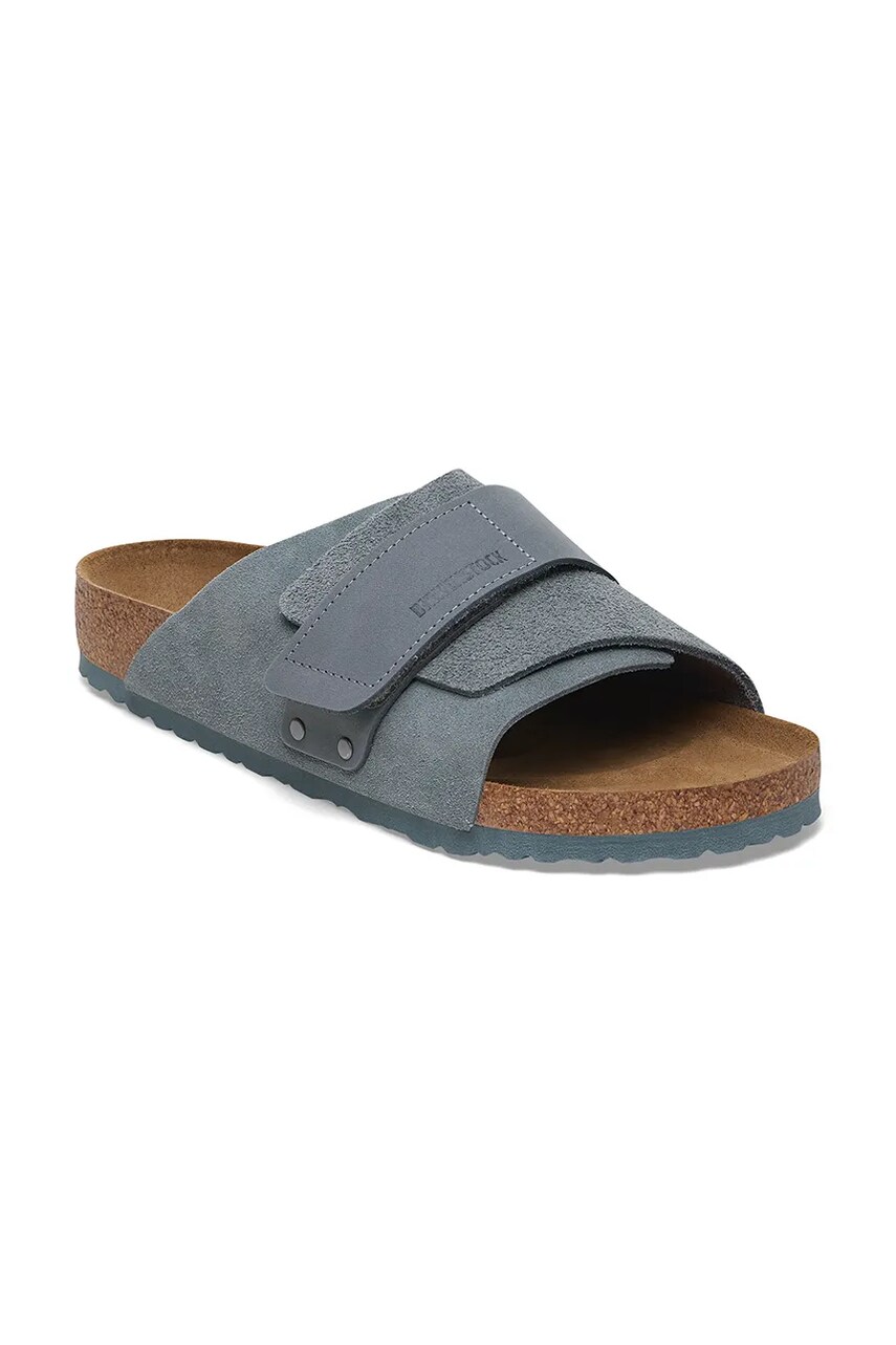 Шкіряні шльопанці Birkenstock Kyoto жіночі колір сірий 1029157