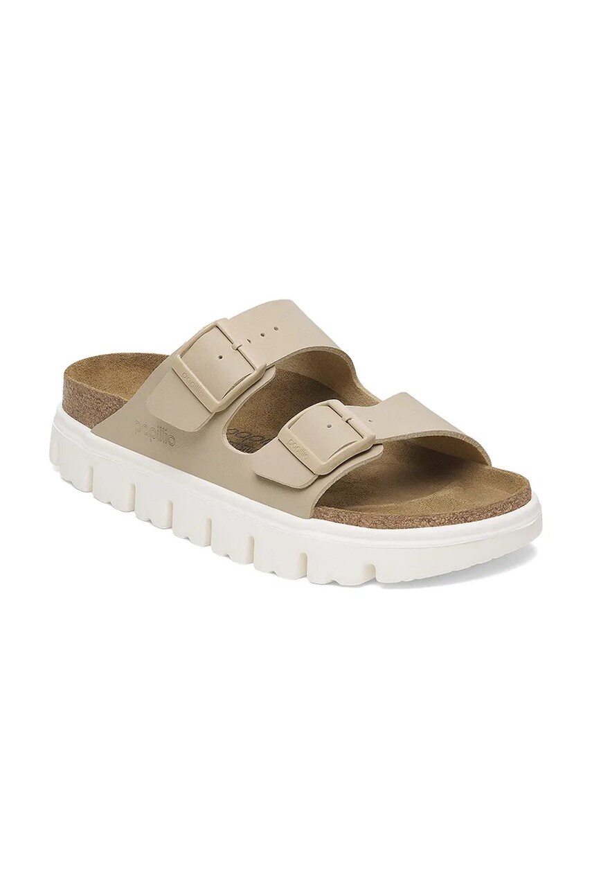 Шльопанці Birkenstock Arizona Chunky Birkenstock x Papillio жіночі колір бежевий на платформі 1029094