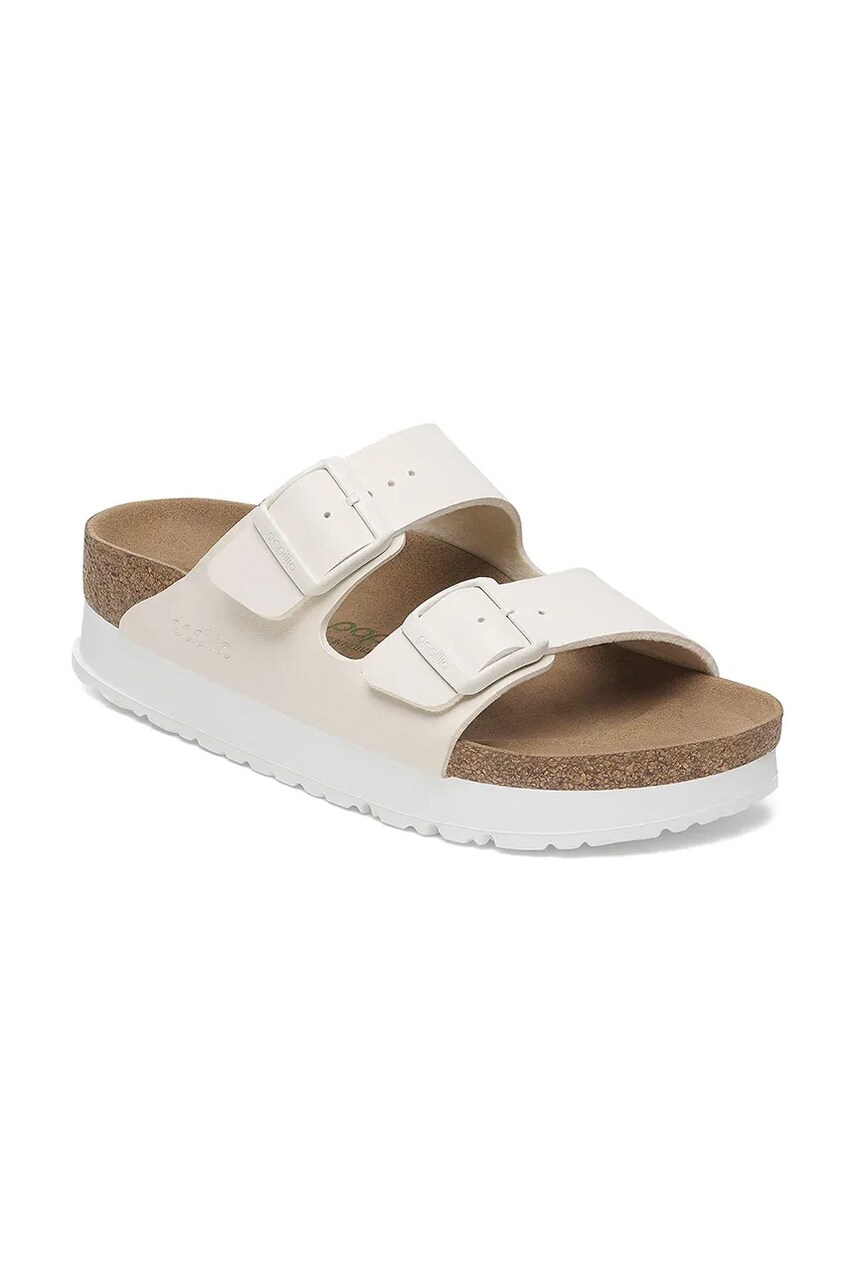 Шльопанці Birkenstock Arizona Flex Platform Birkenstock x Papillio жіночі колір бежевий на платформі 1029127