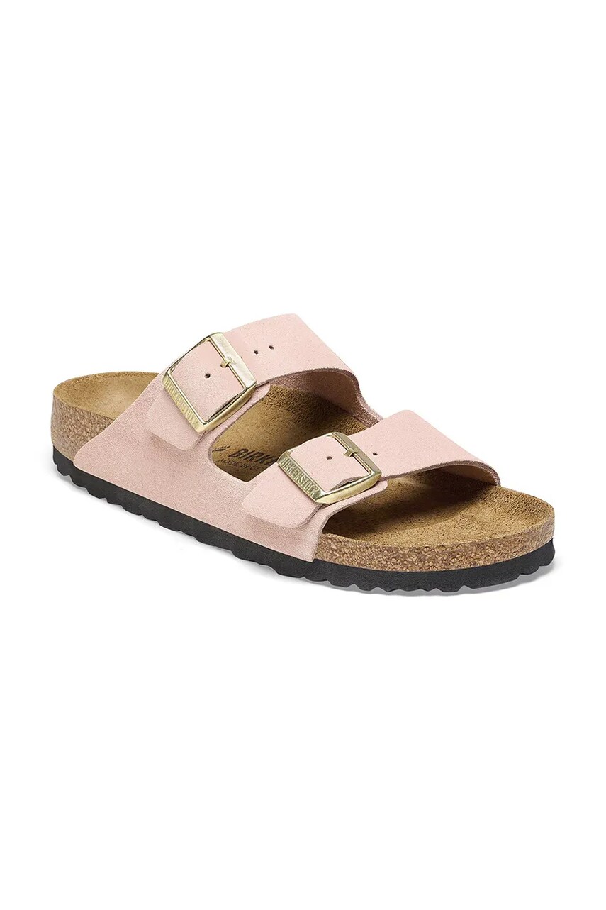 Замшеві шльопанці Birkenstock Arizona жіночі колір рожевий 1026170