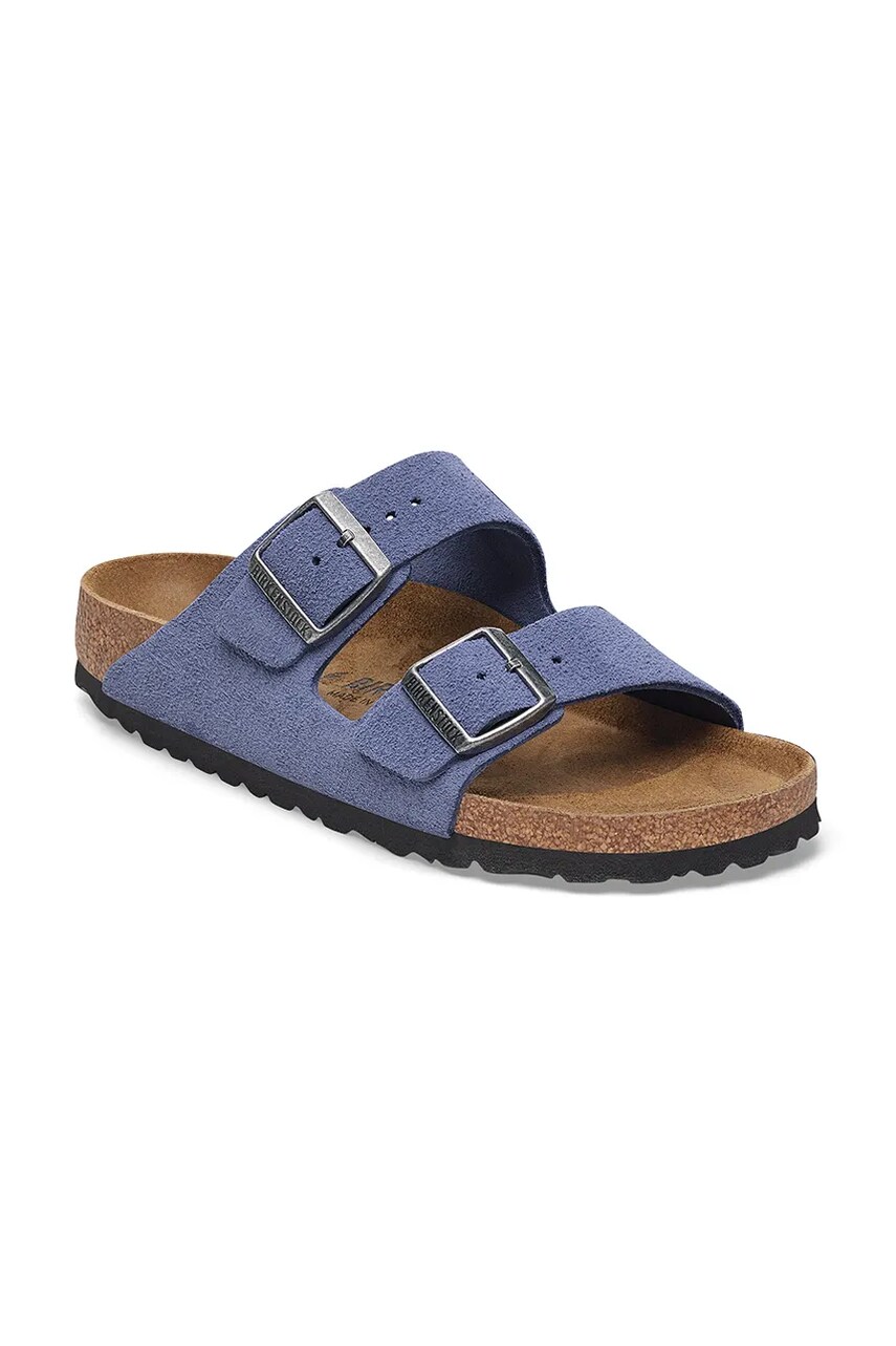 Замшеві шльопанці Birkenstock Arizona жіночі колір фіолетовий 1029218