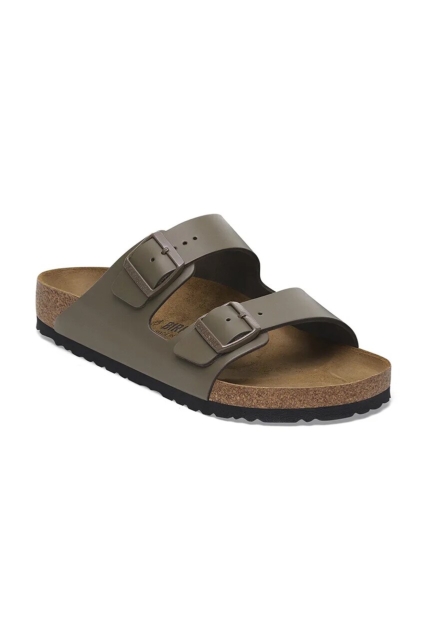 Шкіряні шльопанці Birkenstock Arizona жіночі колір зелений 1029155