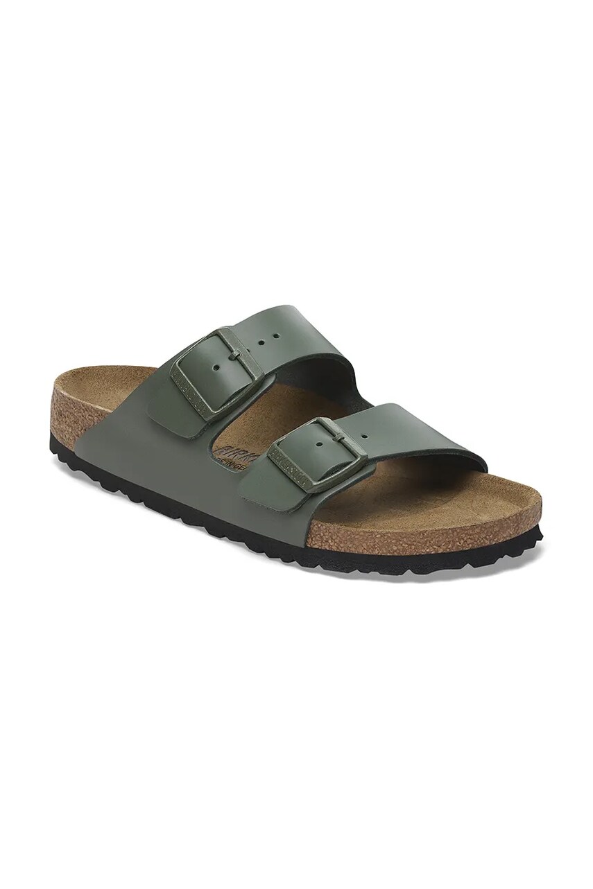 Шкіряні шльопанці Birkenstock Arizona жіночі колір зелений 1029107