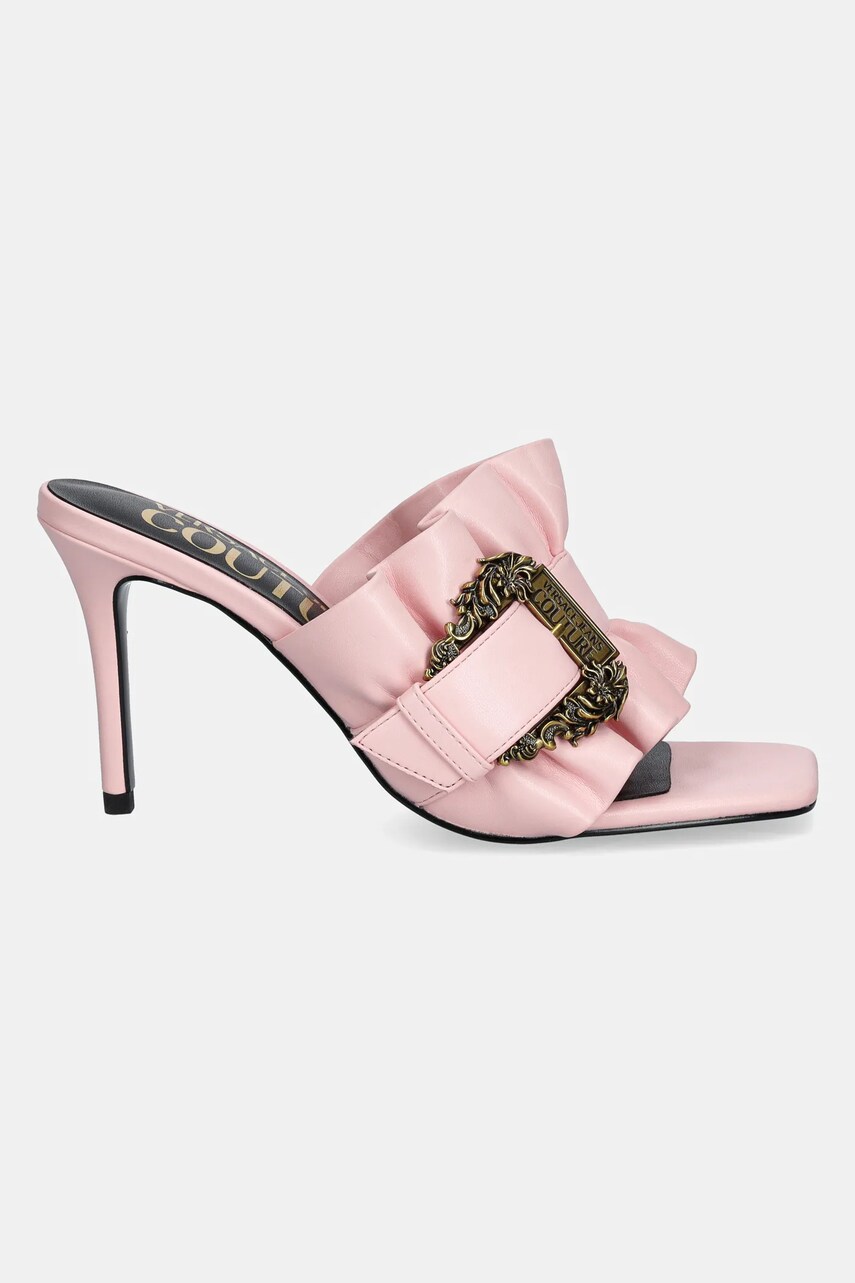 Шльопанці Versace Jeans Couture жіночі колір рожевий на шпильці 78VA3S70 71570 489
