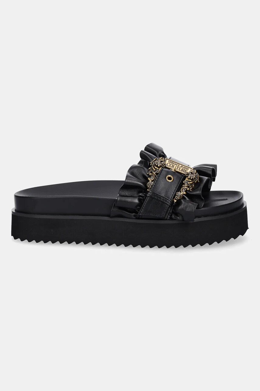 Шльопанці Versace Jeans Couture жіночі колір чорний на платформі 78VA3SM5 71570 899