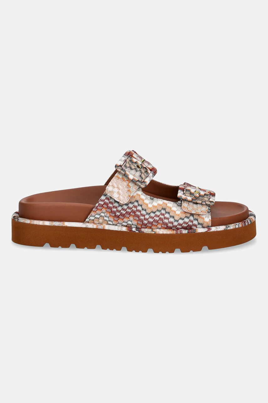 Шльопанці Missoni Clea жіночі колір коричневий MWF111_064