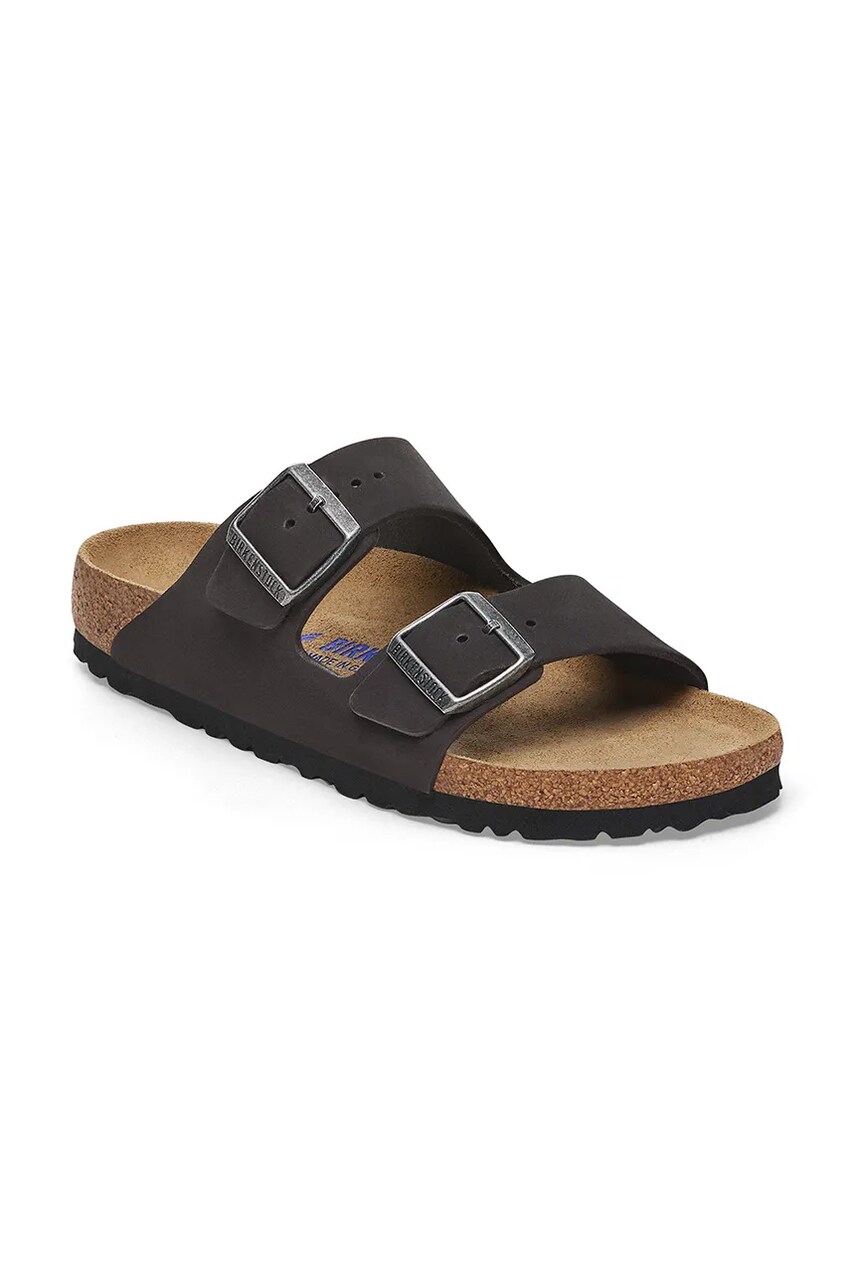 Шльопанці з нубуку Birkenstock Arizona SFB колір чорний 1019035