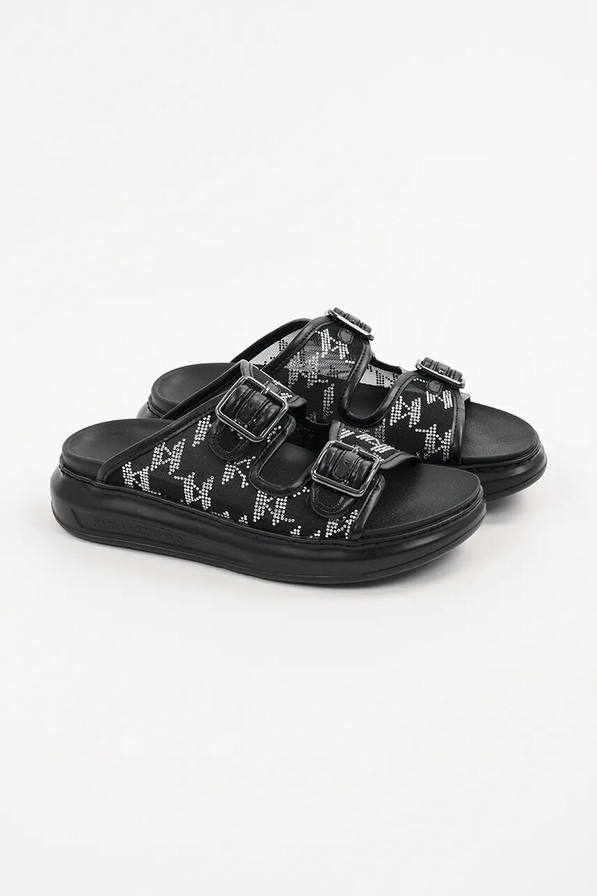 Шльопанці Karl Lagerfeld KAPRI SLIDE жіночі колір чорний на платформі KL62505A