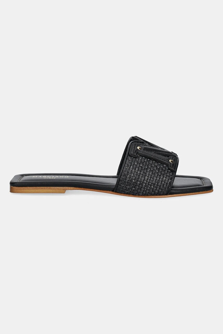 Шльопанці Guess RAMADA RAFIA SLIDE жіночі колір чорний 5GGZ39 7329A