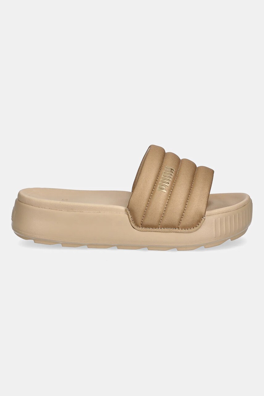 Шльопанці Puma Karmen Slide Puffy Wns жіночі колір бежевий на платформі 400679