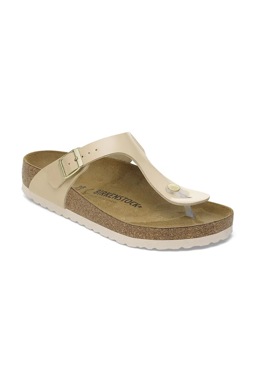 В'єтнамки Birkenstock Gizeh жіночі колір бежевий на плоскому ходу 1013076