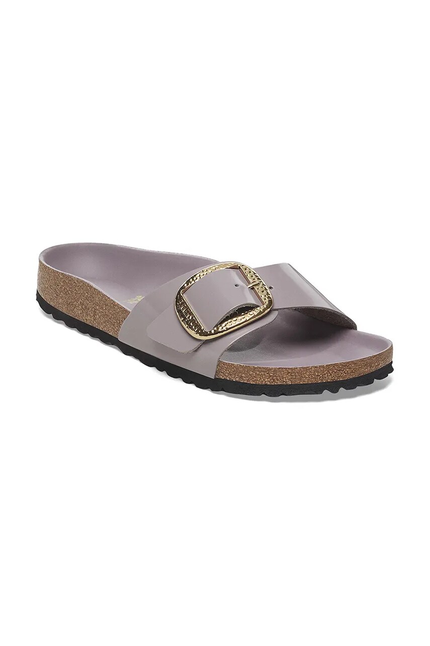 Шкіряні шльопанці Birkenstock Madrid Hammered Big Buckle жіночі колір фіолетовий 1029843