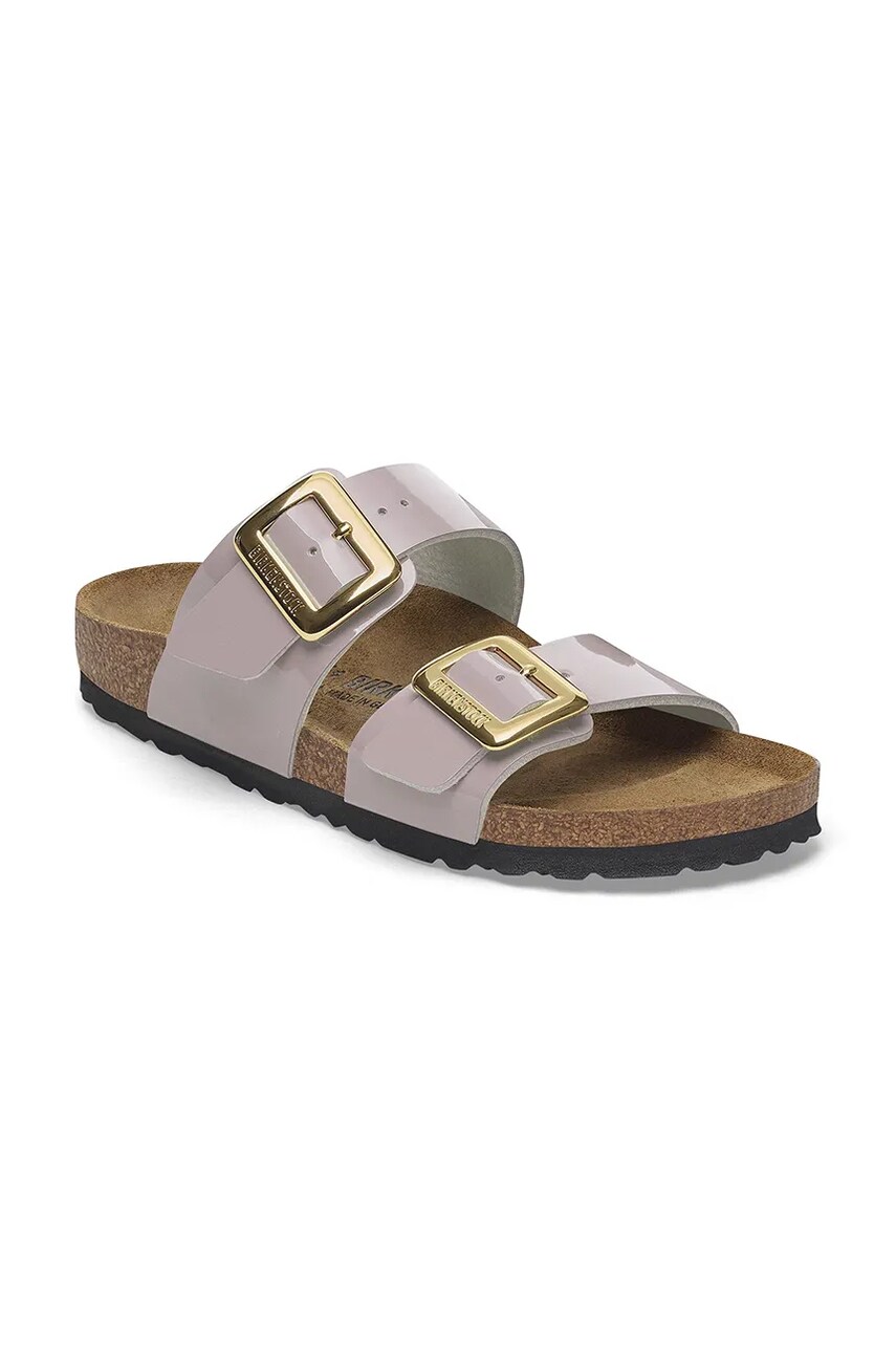 Шльопанці Birkenstock Sydney Patent Cushion Buckle жіночі колір фіолетовий 1029431