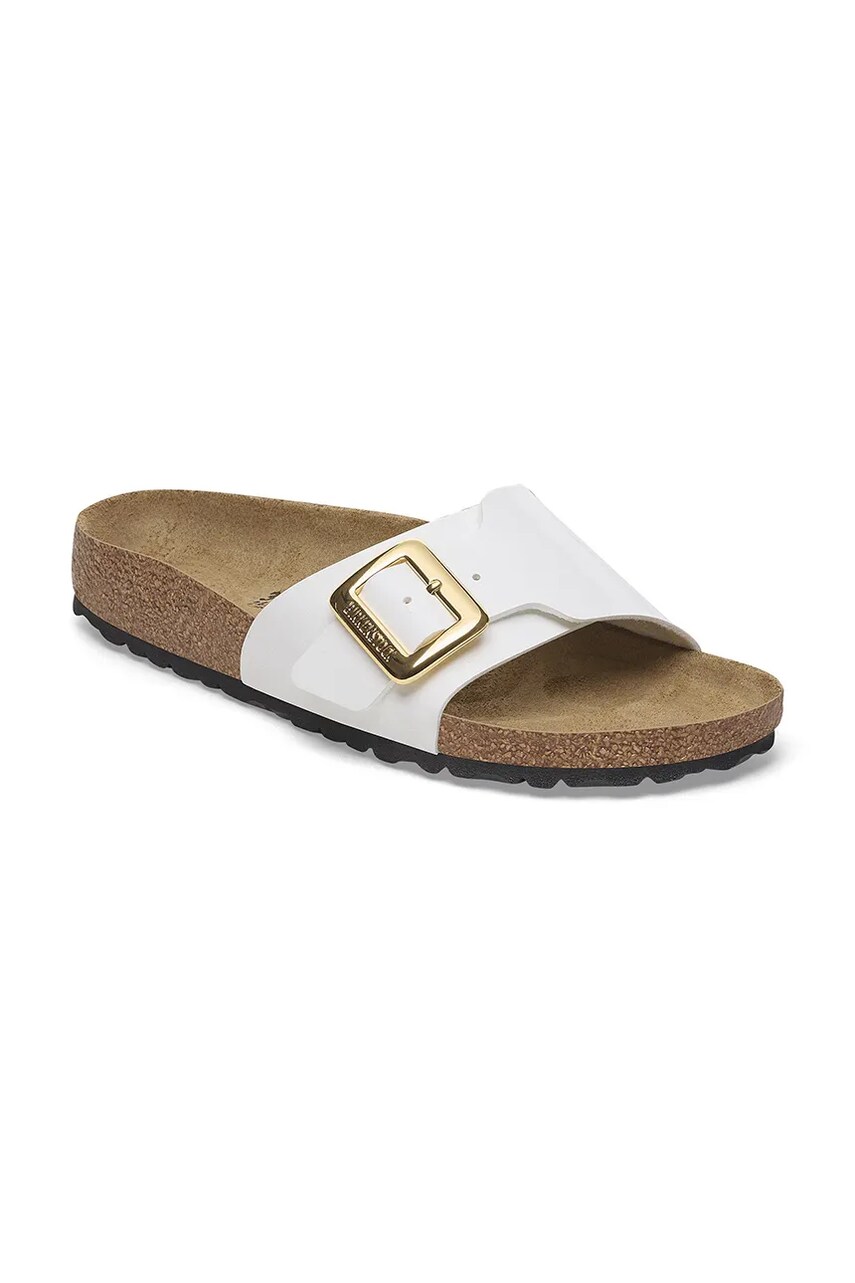 Шльопанці Birkenstock Catalina Patent Cushion Buckle жіночі колір білий 1029437