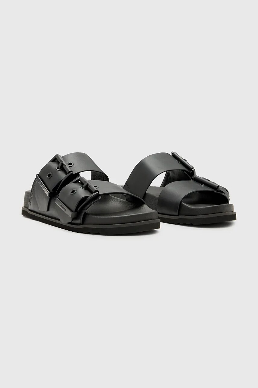 Шкіряні шльопанці AllSaints Sian Sandal жіночі колір чорний W034FC