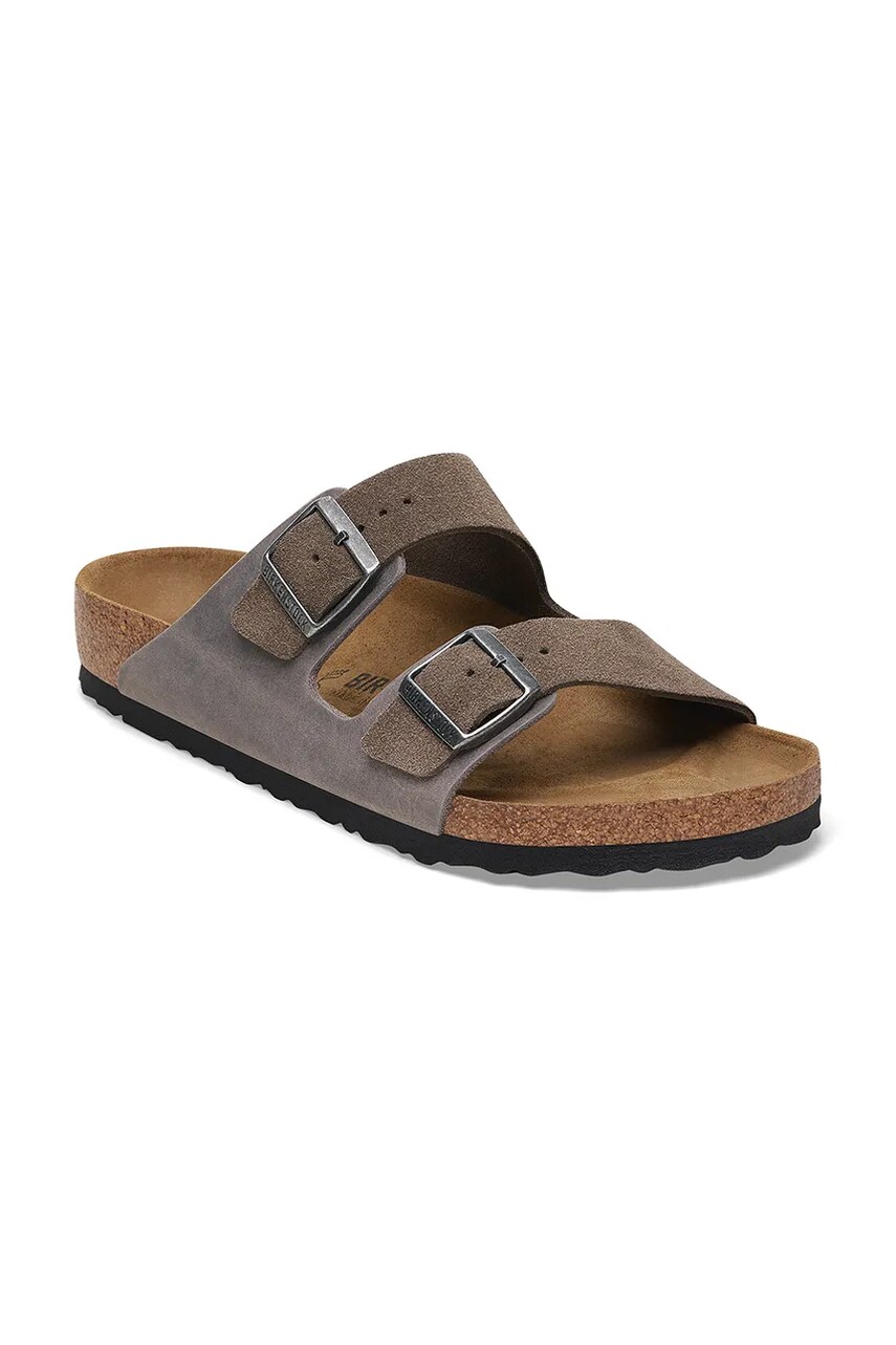 Шкіряні шльопанці Birkenstock Arizona чоловічі колір зелений 1029159