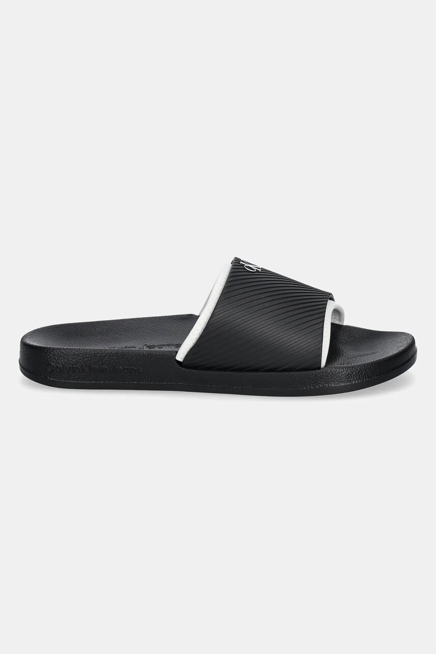 Шльопанці Calvin Klein Jeans SLIDE RUBBER NEOPRENE TEXT чоловічі колір чорний YM0YM01234