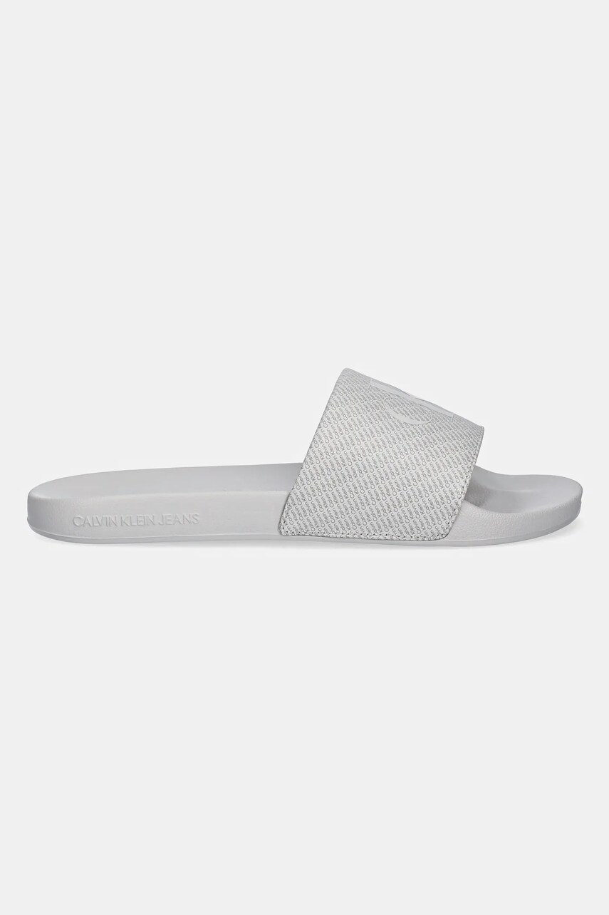Шльопанці Calvin Klein Jeans SLIDE AOP PRINT чоловічі колір сірий YM0YM01269