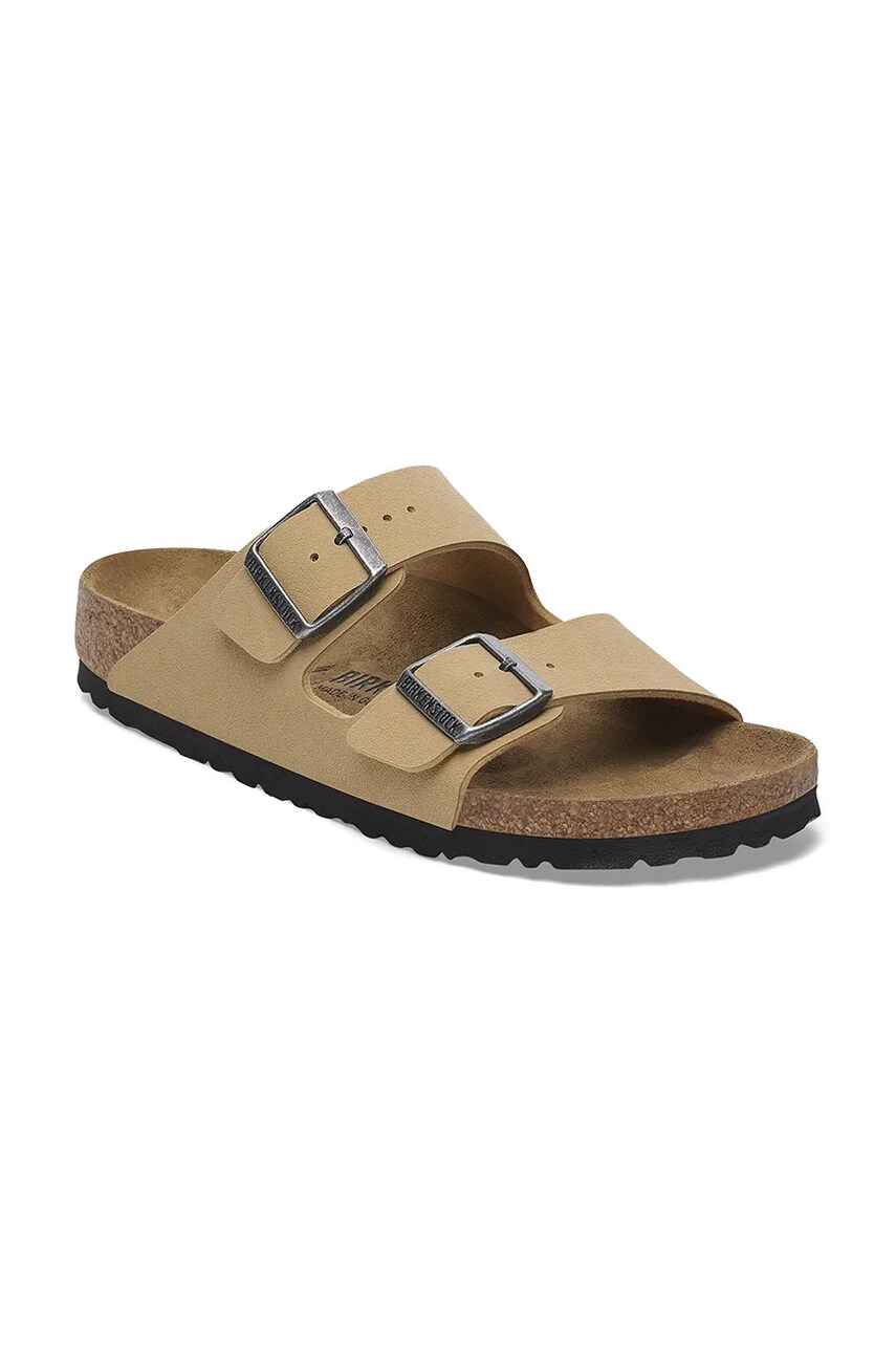 Шльопанці з нубуку Birkenstock Arizona Birkibuc колір бежевий 1029170