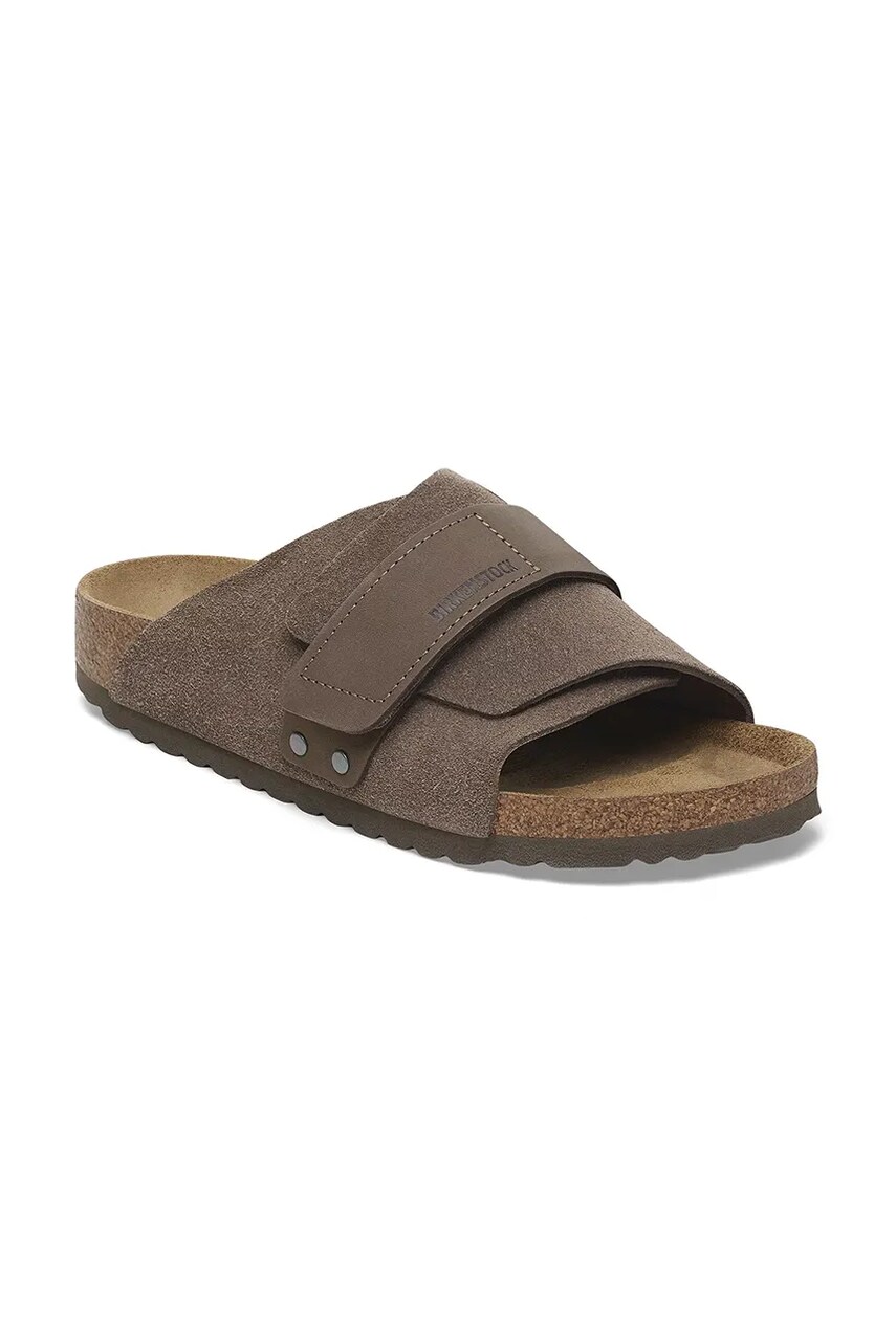 Шкіряні шльопанці Birkenstock Kyoto колір зелений 1029138