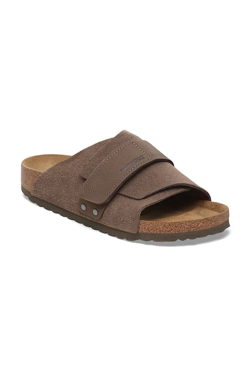 Шкіряні шльопанці Birkenstock Kyoto колір зелений 1029137