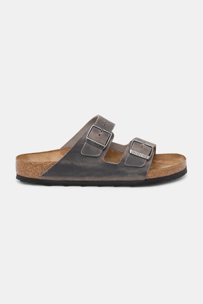 Шльопанці з нубуку Birkenstock Arizona колір сірий 1027046