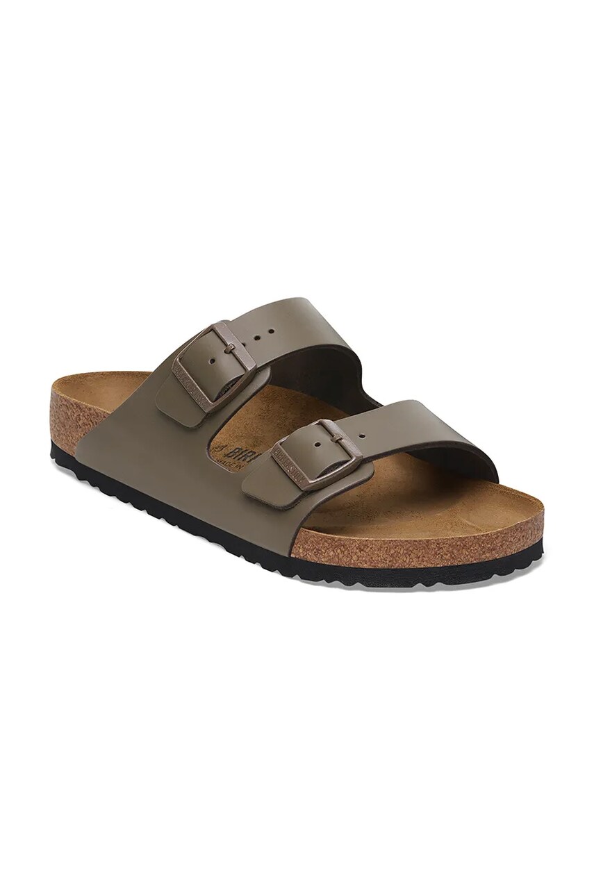 Шкіряні шльопанці Birkenstock Arizona колір зелений 1029153