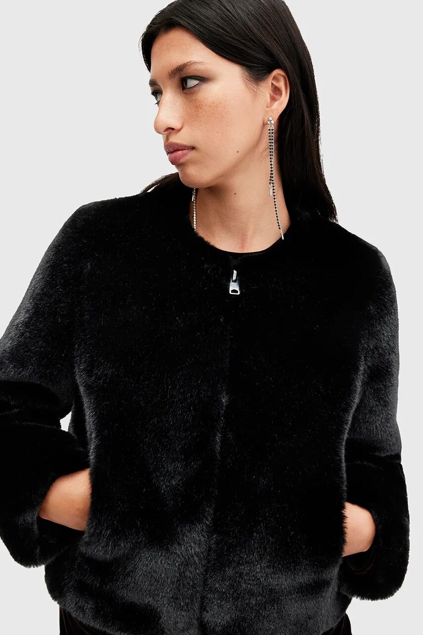 Куртка AllSaints FLORENCE жіноча колір чорний перехідний W060OB