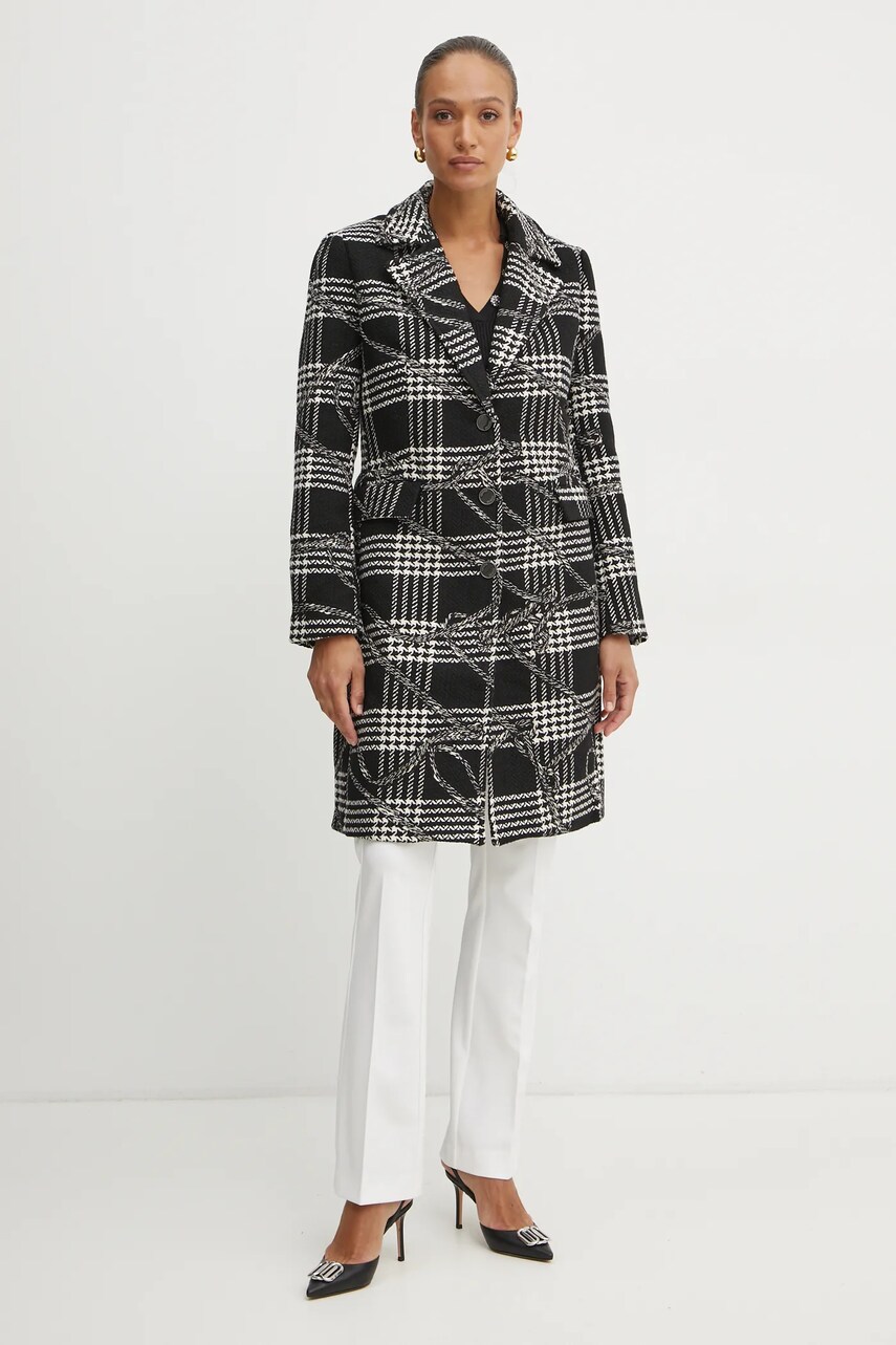 Пальто з домішкою вовни Guess DOVER колір чорний перехідне W5RL65 WGWG0