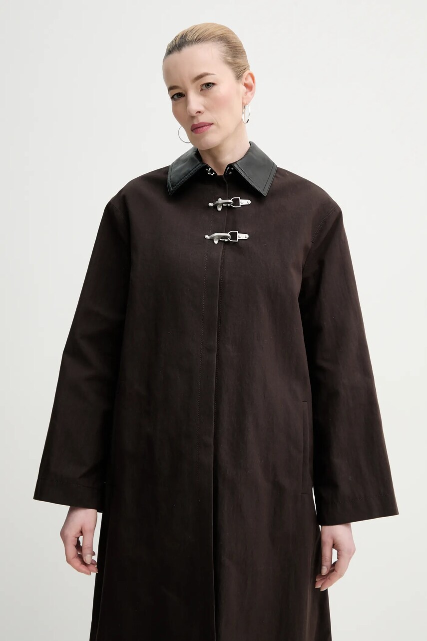 Пальто Nanushka ZOFIA жіноче колір коричневий перехідне NW25RSOW21078