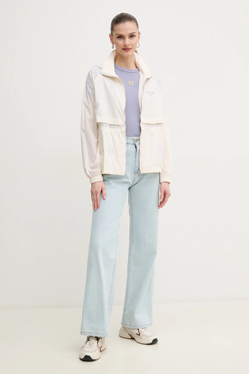 Куртка Tommy Hilfiger колір бежевий перехідна oversize WW0WW45413