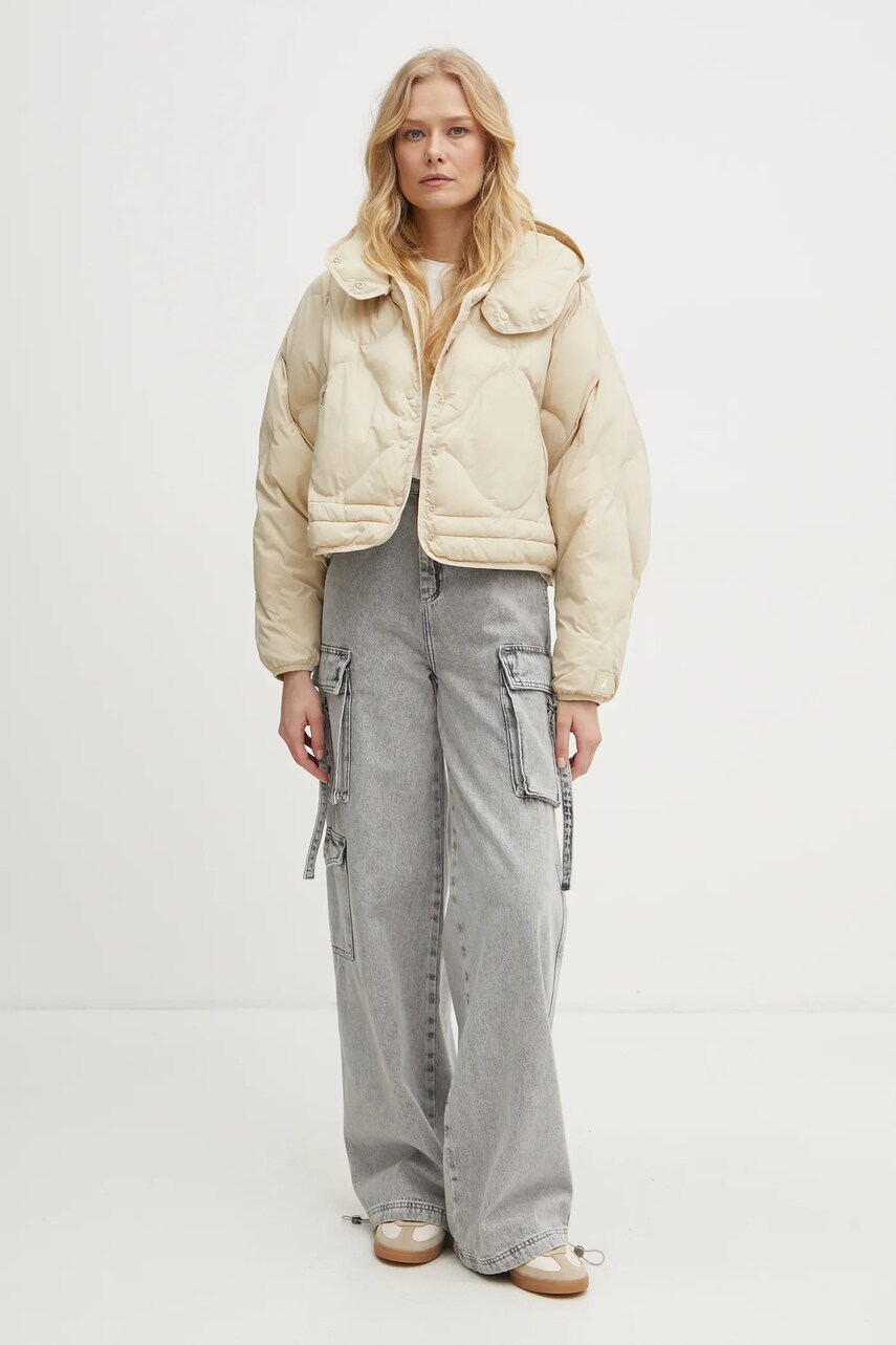 Куртка Patrizia Pepe жіноча колір бежевий перехідна oversize 8O0168 A554
