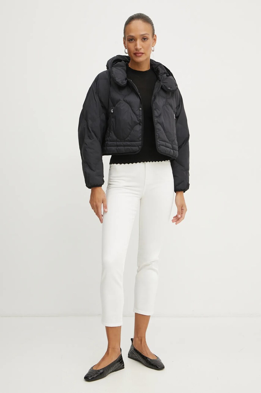 Куртка Patrizia Pepe жіноча колір чорний перехідна oversize 8O0168 A554