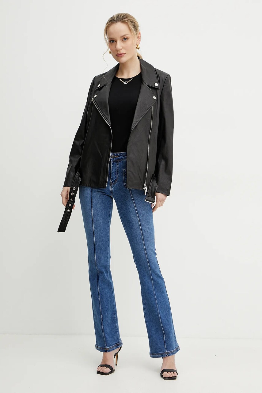 Шкіряна куртка Armani Exchange колір чорний перехідна XW000218 AF10854