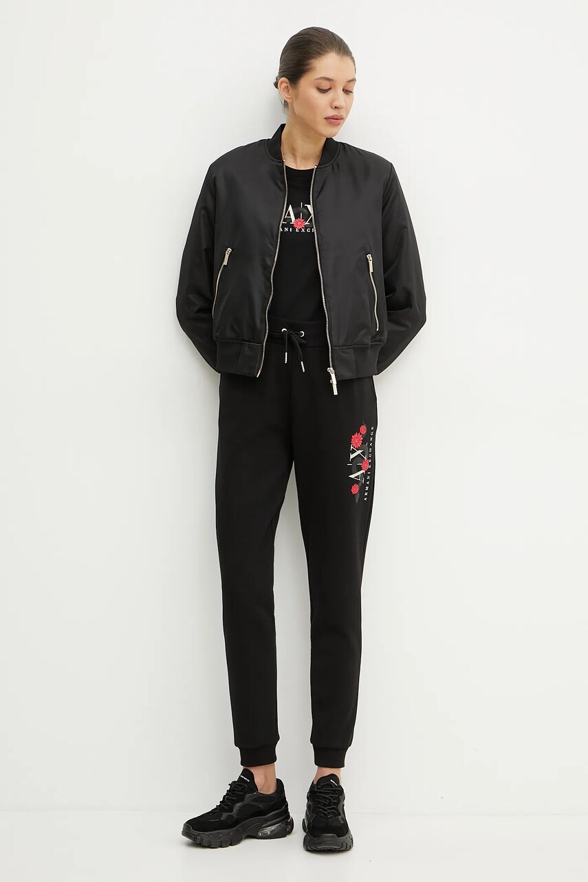Куртка-бомбер Armani Exchange колір чорний перехідна XW000316 AF12011
