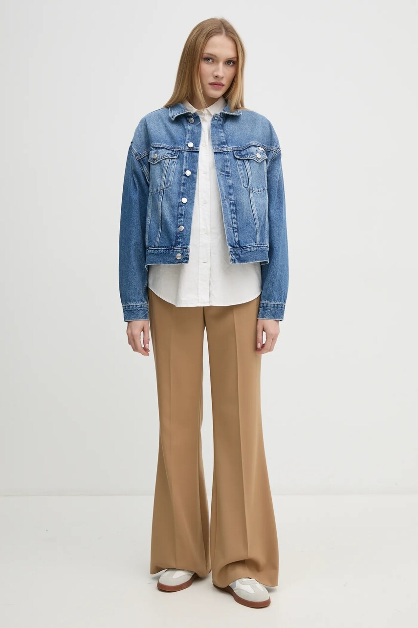 Джинсова куртка Calvin Klein Jeans жіноча перехідна oversize J20J224546