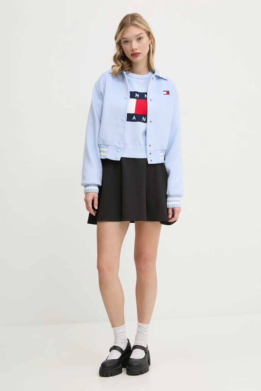 Куртка з домішкою вовни Tommy Jeans перехідна oversize DW0DW20165