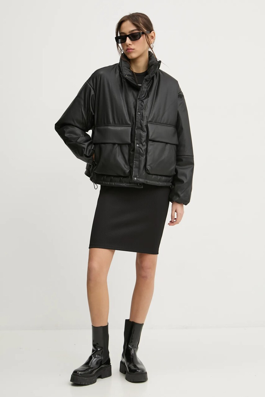 Куртка Hugo Blue жіноча колір чорний зимова oversize 50530505