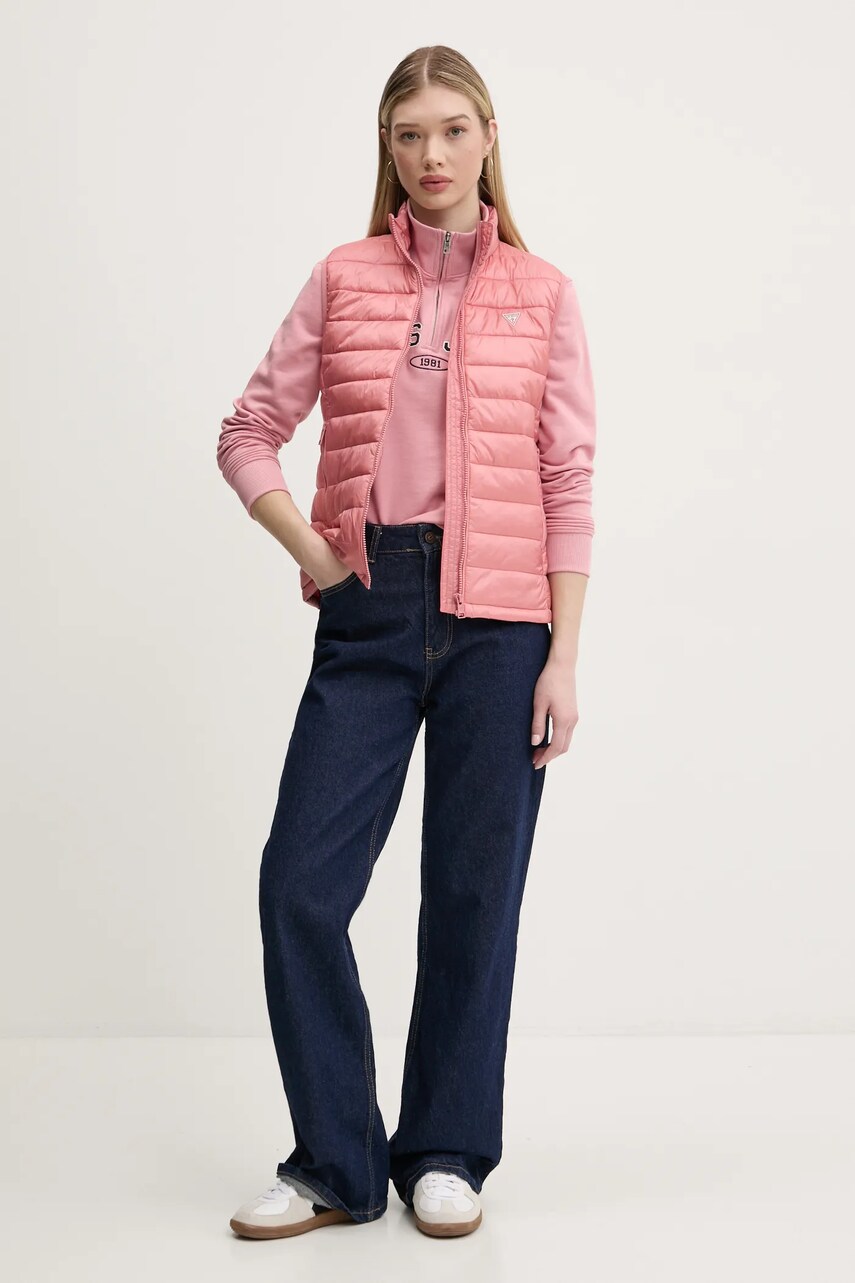 Безрукавка Guess Jeans жіноча колір рожевий перехідна W5RN55 WHAB2