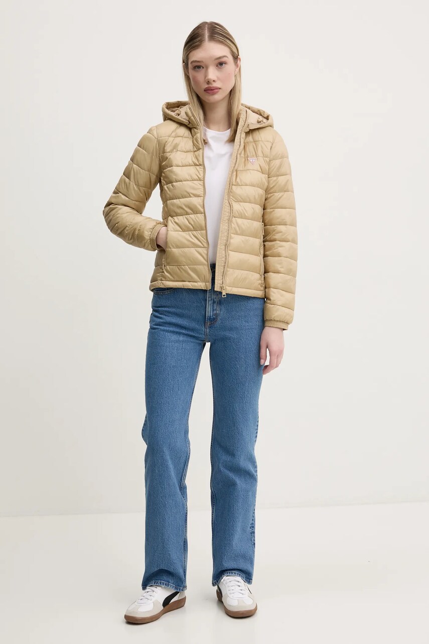 Куртка Guess Jeans колір бежевий перехідна W5RL99 WHAB2