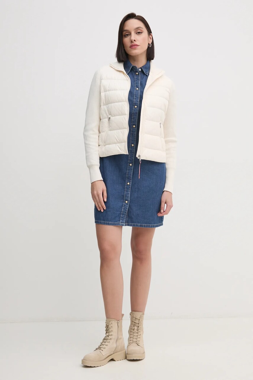 Куртка Tommy Hilfiger жіноча колір бежевий перехідна WW0WW43771