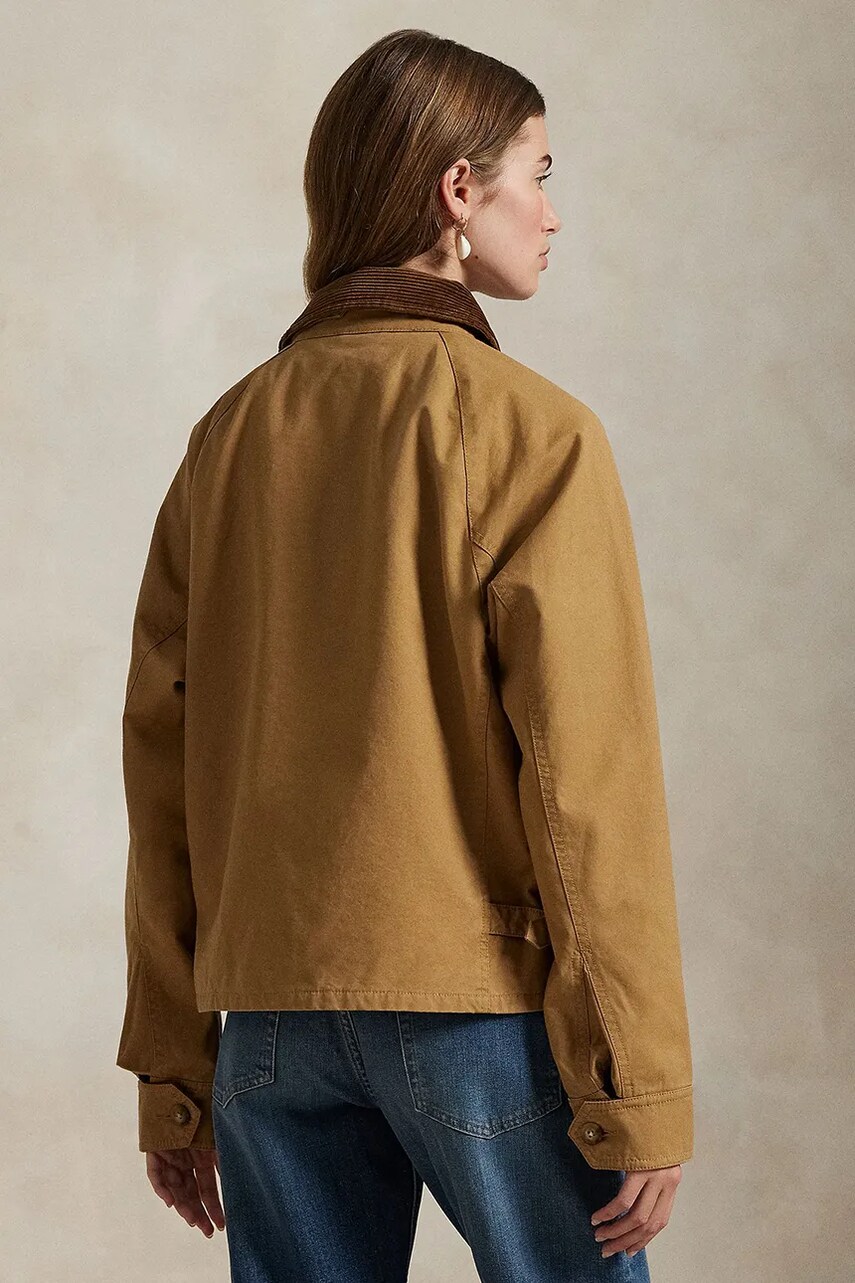 Бавовняна куртка Polo Ralph Lauren колір бежевий перехідна 211924352