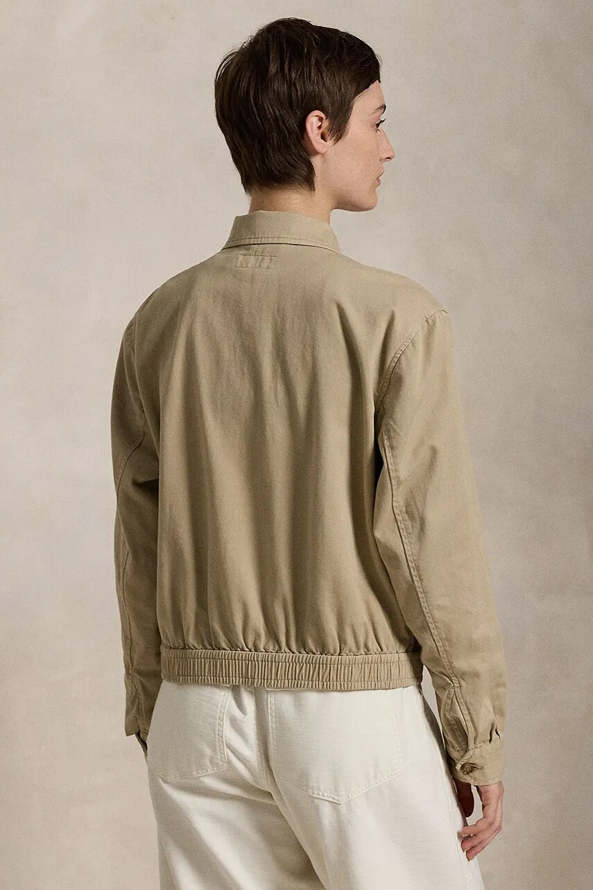 Бавовняна куртка Polo Ralph Lauren колір бежевий перехідна 211934952