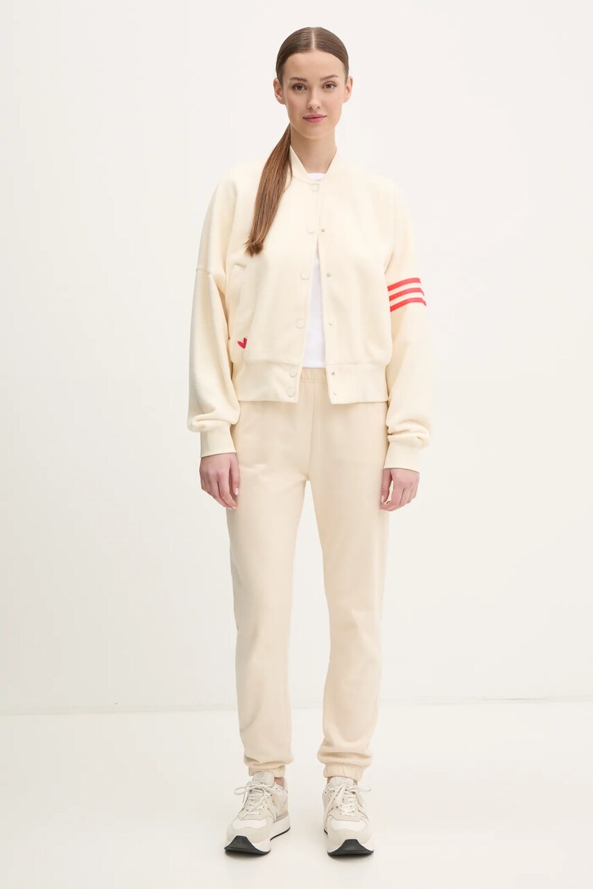 Куртка-бомбер adidas Originals NC BOMBER JKT колір бежевий перехідна oversize JI8523
