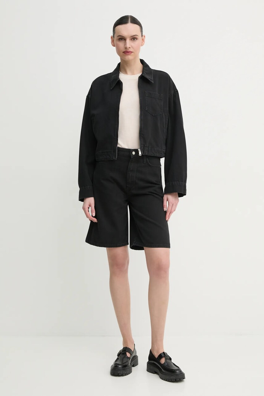 Джинсова куртка Marc O'Polo колір чорний перехідна oversize 5000006256