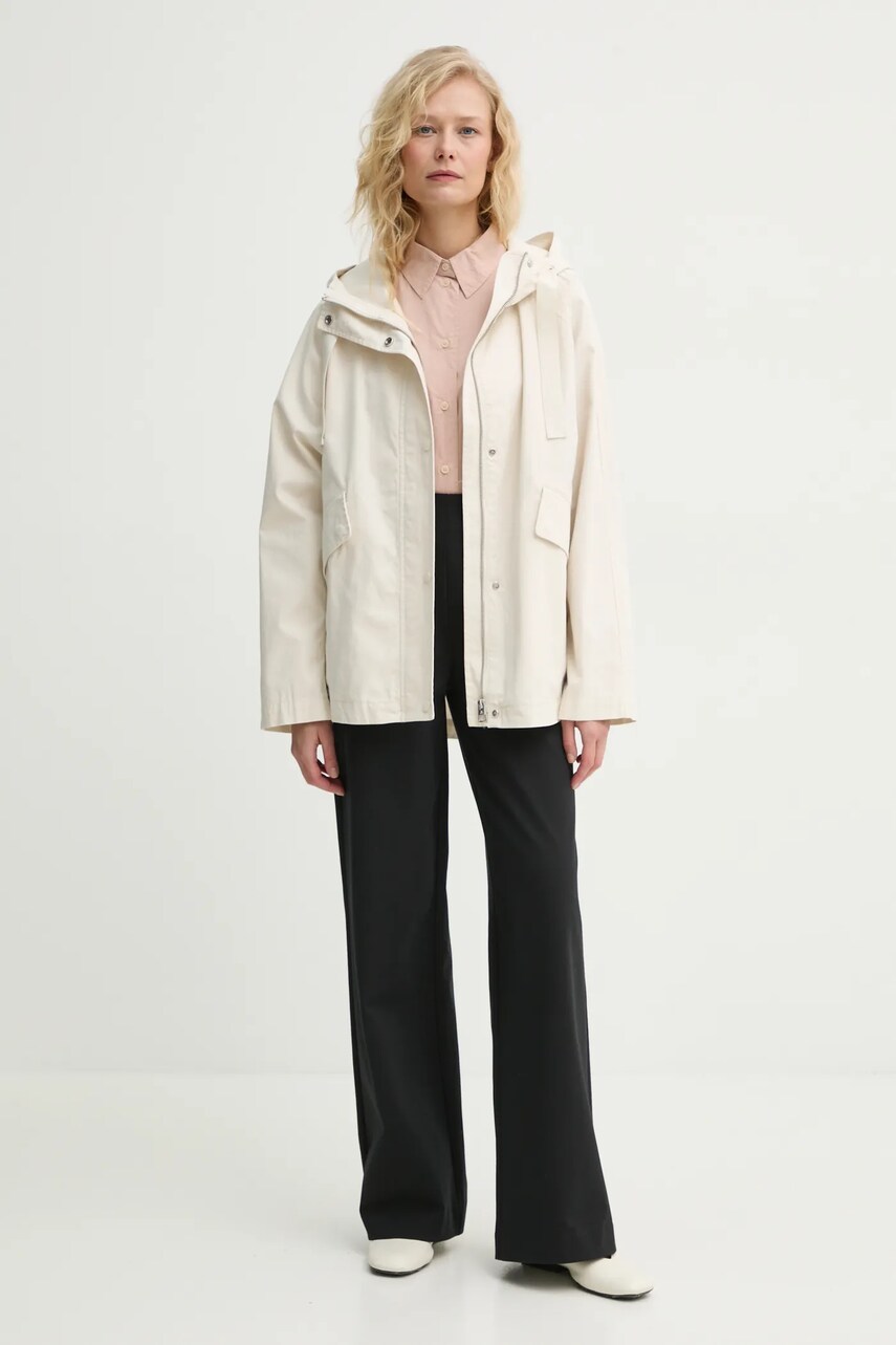 Бавовняна куртка Marc O'Polo колір бежевий перехідна oversize 502117370285