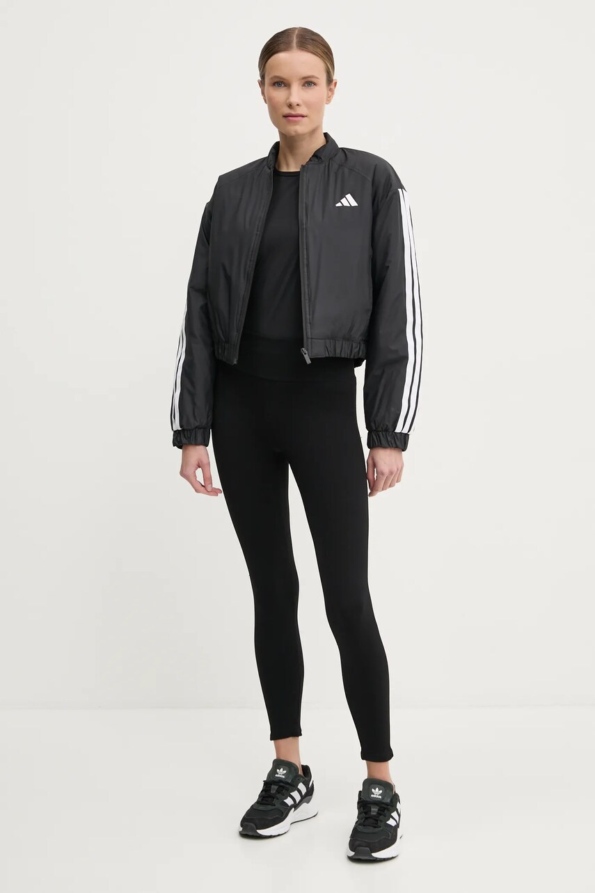 Куртка adidas Essential жіноча колір чорний перехідна JD1296