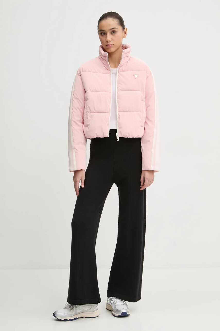 Куртка Guess JEAN жіноча колір рожевий зимова V5RL04 WGYC2