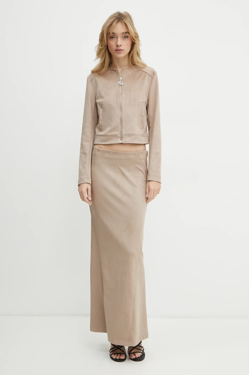 Куртка Guess SERAPHINE жіноча колір бежевий перехідна W5RL24 WE0L0